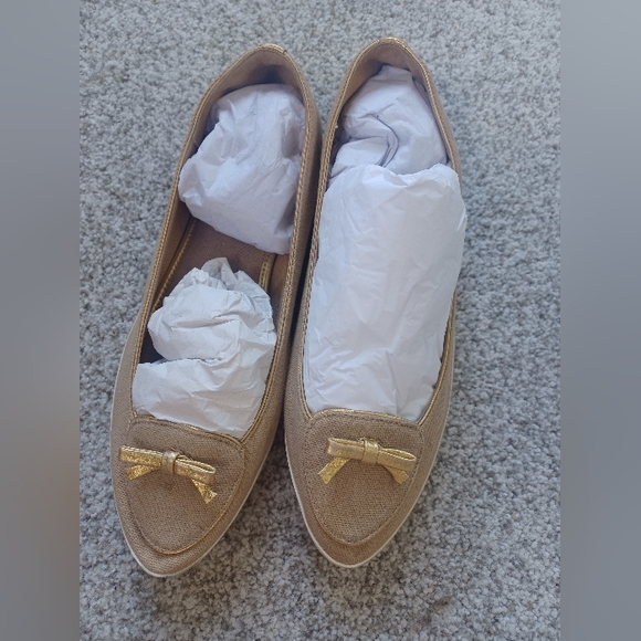 Tory Burch Dakota sneaker-Canvas/Metallic gold tan size 9 - Picture 5 of 10